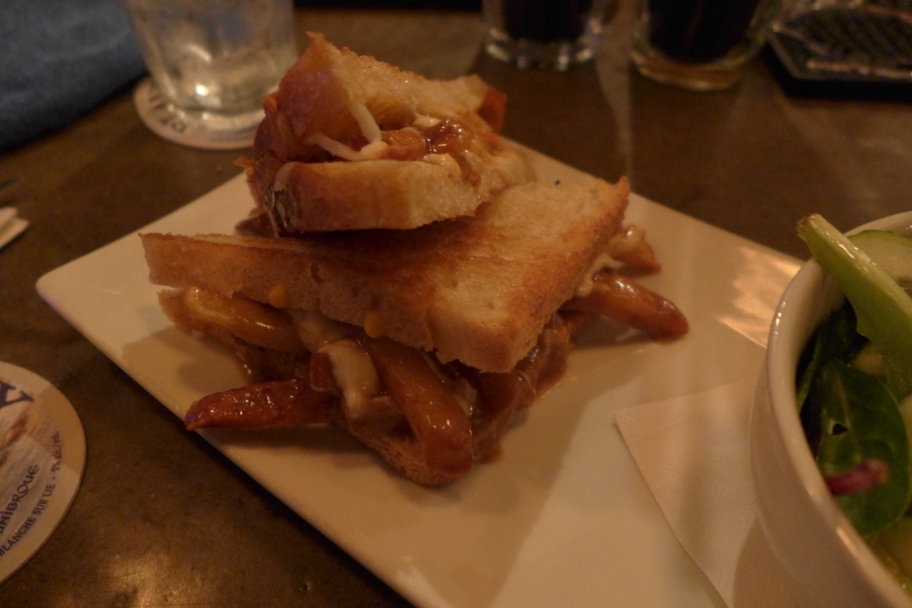 L'Gros Luxe Grilled Sandwich with Poutine