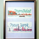  Montreal & New York skylines, postcards.