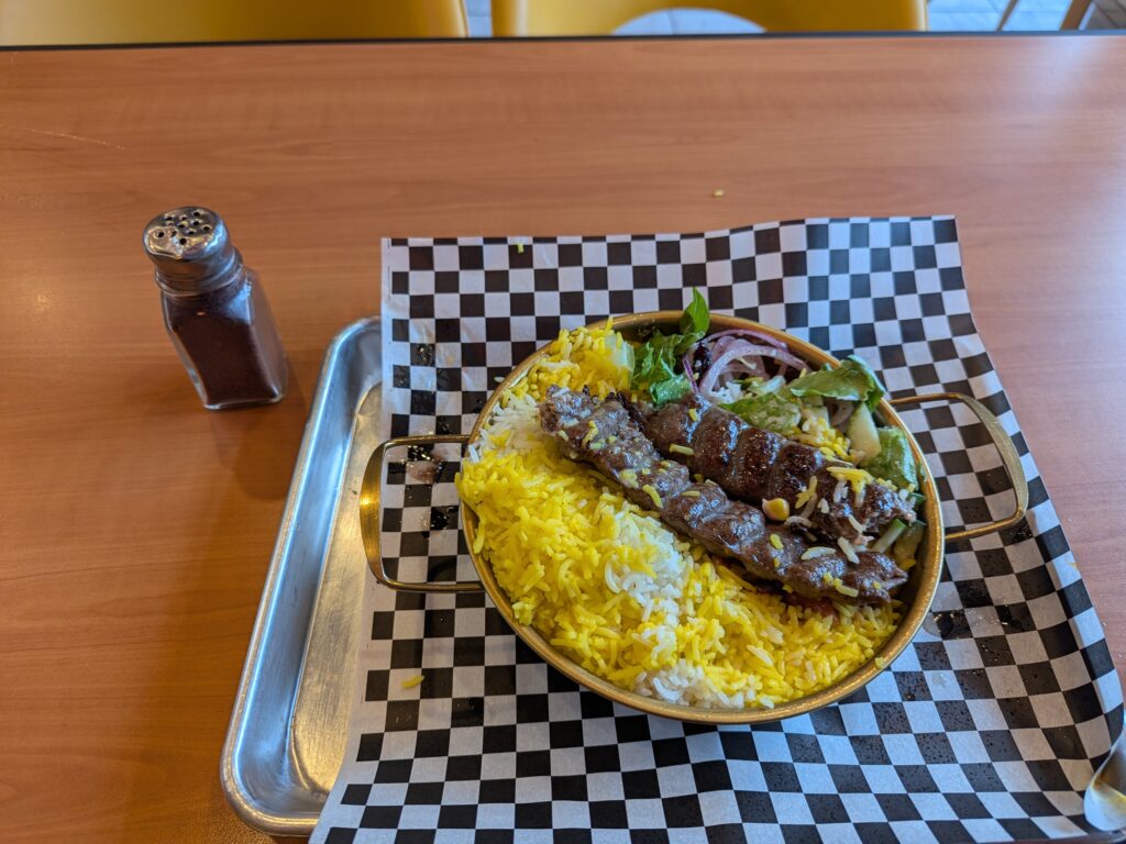 KBF Kebab bowl with rice and salad