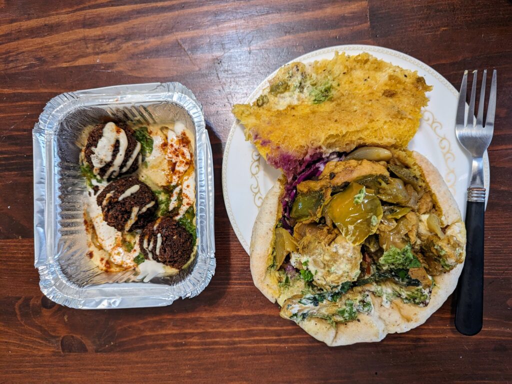 TESFA Chicken sandwich and Falafel